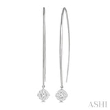 1/2 Ctw Cushion Shape Lovebright Round Cut Diamond Earring in 14K White Gold