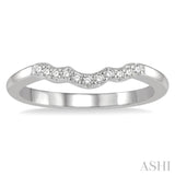 1/10 Ctw Waves Center Round Cut Diamond Wedding Band in 14K White Gold