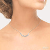 1 Ctw Graduated Round Cut Diamond Smile Necklace in 14K White Gold