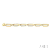 1 Ctw Round Cut Diamond Paperclip Bracelet in 14K Yellow Gold