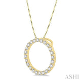 1/2 ctw Circle of Love Round Cut Diamond Pendant With Chain in 14K Yellow Gold