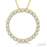 1/2 ctw Circle of Love Round Cut Diamond Pendant With Chain in 14K Yellow Gold