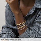 14K Yellow 6 mm Half Round Bangle 7 3/4" Bracelet