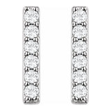 Platinum 1/10 CTW Natural Diamond Bar Earrings