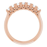 14K Rose 1/2 CTW Natural Diamond Seven-Stone Anniversary Band