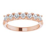 14K Rose 1/2 CTW Natural Diamond Seven-Stone Anniversary Band