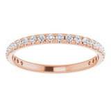 14K Rose 1/3 CTW Natural Diamond French-Set Anniversary Band
