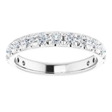14K White 1 CTW Natural Diamond French-Set Anniversary Band
