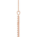 14K Rose 1/5 CTW Natural Diamond Cross 18" Necklace