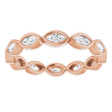 14K Rose 1/2 CTW Natural Diamond Eternity Band Size 7