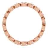 14K Rose 7/8 CTW Natural Diamond Eternity Band Size 7