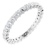 14K White 3/4 CTW Natural Diamond Eternity Band Size 7