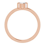 14K Rose Gold 5 mm Natural White Sapphire Ring