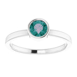 Platinum 5 mm Lab-Grown Alexandrite Ring