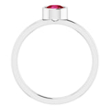 Platinum 5 mm Lab-Grown Ruby Ring