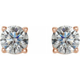 14K Rose 1 1/2 CTW Natural Diamond Stud Earrings
