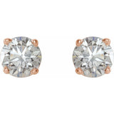 14K Rose 3/4 CTW Natural Diamond Stud Earrings