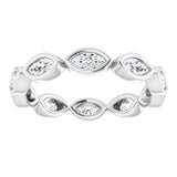 14K White 5/8 CTW Natural Diamond Eternity Band Size 5