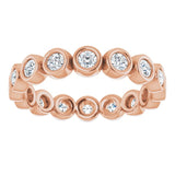 14K Rose 3/4 CTW Natural Diamond Eternity Band Size 6