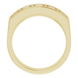 14K Yellow 1 9/10 CTW Natural Diamond Milgrain Band