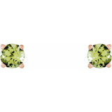 14K Rose Gold 5 mm Natural Peridot Earrings
