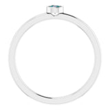 14K White 3 mm Natural Alexandrite Ring