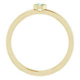 14K Yellow 3 mm Natural Aquamarine Ring