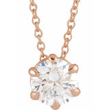 14K Rose 3/4 CT Natural Diamond Solitaire 16-18