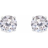 14K White Gold 5.5 mm Stuller Lab-Grown Moissanite Earrings