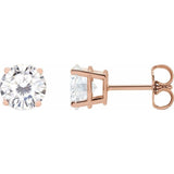 14K Rose Gold 6.5 mm Stuller Lab-Grown Moissanite Earrings