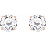 14K Rose 6.5 mm Stuller Lab-Grown Moissanite Stud Earrings