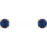 14K Yellow Gold 5 mm Natural Blue Sapphire Earrings