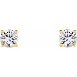 14K Yellow Gold 4 mm Natural White Sapphire Earrings