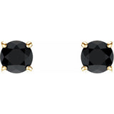 14K Yellow 5 mm Natural Black Onyx Stud Earrings