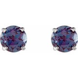 14K White Gold 5 mm Lab-Grown Alexandrite Earrings
