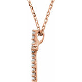 14K Rose .06 CTW Natural Diamond Petite Cross 16