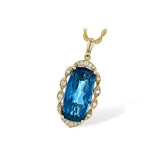 14KT Gold Blue Topaz Necklace
