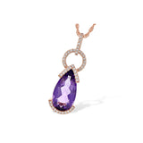 14KT Gold Amethyst Necklace