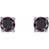 14K White Gold 1/8 CTW Natural Black Diamond Earrings