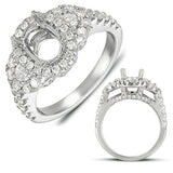 White Gold Pave Engagement Ring