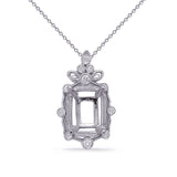 White Gold Diamond Pendant 8x6 Ec Center
