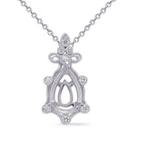 White Gold Diamond Pendant 7x5 Pearshape