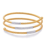 White & Yellow Gold Bangle Italian Made