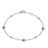 White Gold Sapphire & Diamond Bracelet