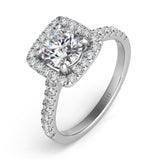 White Gold Halo Engagement Ring
