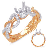 White & Rose Gold Engagement Ring