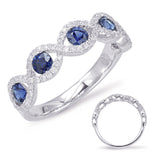 White Gold Sapphire & Diamond Ring