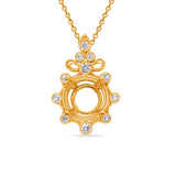 Yellow Gold Diamond Pendant For 1/4ct