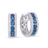 White Gold Sapphire & Diamond Huggie
