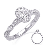 White Gold Oval Halo Engagement Ring